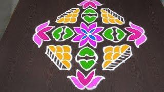 #373 kolam designs with dots  easy rangoli art  by sunitha