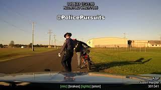 Honda Motorcycle has some tricks to escape the Arkansas State Police pursuit ...but is caught later