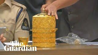 Stolen gold tiffin box which alleged thieves ate their lunch from