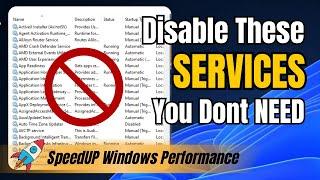 Disable THESE Windows 11 SERVICES Right Now  Speedup Windows Performance