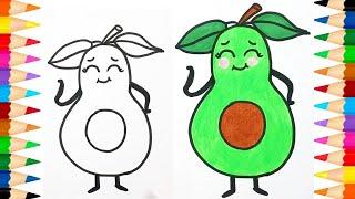 How to Draw Avocado  Kawaii Drawings  Easy Drawings