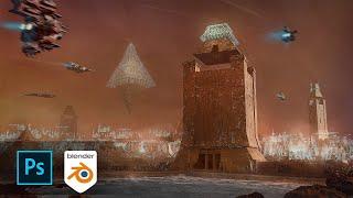Creating Sci-Fi Ancient Egypt concept art in Blender and Photoshop - Egypt 2077