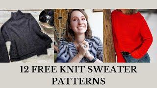 12 Free Beginner Friendly Knit Sweater Patterns  Linked in Description