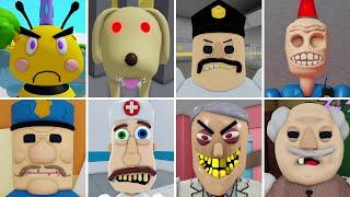 Epic Secret Family Of Obbies in Roblox Siren Cop Mega Hospital Evil Queen Bee Mr Bobby Run Bob