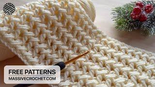 SIMPLE Crochet Pattern for Beginners  GORGEOUS Crochet Stitch for Scarf Sweater & Blanket