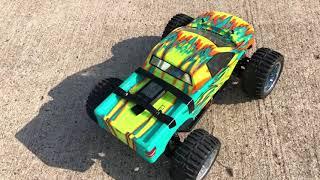 HSP Brontosaurus 110 Monster Truck - How Fast Is It??2s & 3s Speed Test