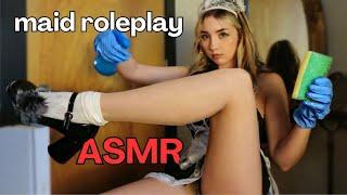 Maid Cleans Her Nylons & Fishnet Tights ASMR Roleplay