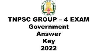 TNPSC GROUP-4 Exam  government Answer Key 2022