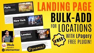 Build Location Based Landing Pages - LPagery - Free WordPress Plugin - Elementor WordPress Tutorial