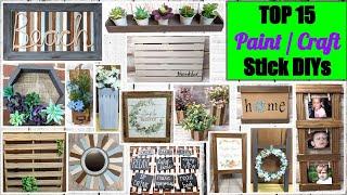 TOP PAINT STICK Crafts  & DOLLAR TREE DIYs  Budget Farmhouse Decor  HIGH END Look for Less