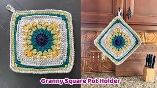 Crochet a Granny Square Potholder - Complete Tutorial - Pot Holder #5 in PGCAL2023