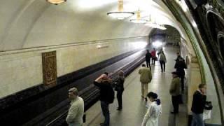 EMU 81-717714 is arriving at Novoslobodskaja station Moscow metro.