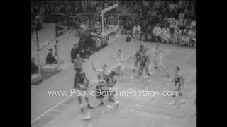 Boston Celtics beat Los Angeles Lakers 1965 championship game archival footage