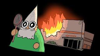 Green Wizard burns down the mall - animated