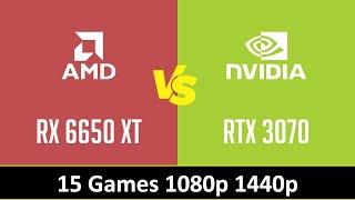 RX 6650 XT vs RTX 3070 - 15 Games 1080p 1440p R7 7800X3D