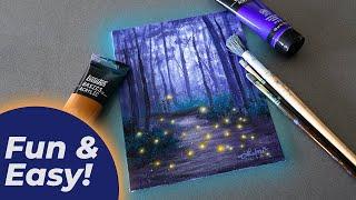 Acrylic Painting for Beginners - Fantasy Forest & Fireflies