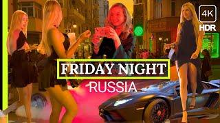  HOT Nightlife Moscow Beautiful Girls Cars Vibes Friday Night in Russia August 2023 4K HDR