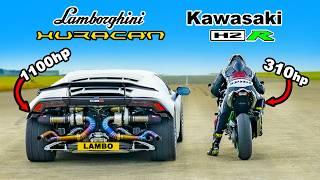 Lamborghini Huracan Turbo vs Kawasaki H2R DRAG RACE