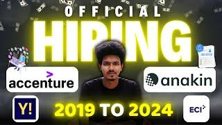 ECI   Anakin  Yeah global  Accenture Off Campus hiring 2019 to 2024  IT Jobs for freshers Tamil