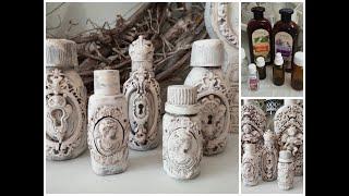 Flaschen Dekor mit Ornamenten  Upcycling Idee