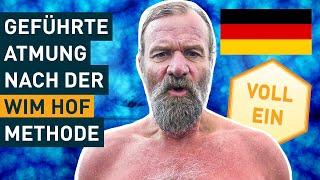 German Guided Wim Hof Method Breathing Exercise  3 Rounds Slow Pace