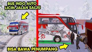 Selip Jalan Licin  Bus BUSSID Dipakai Di Cuaca Salju Sambil Bawa Penumpang