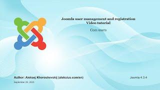 Joomla user management and registration tutorial