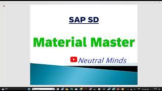 SAP SD Material Master Complete video  Create  Change  Display  Extend  List of Materials