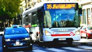 Saxe Gambetta et Place Bellecour bus T C L groupe in Lyon France