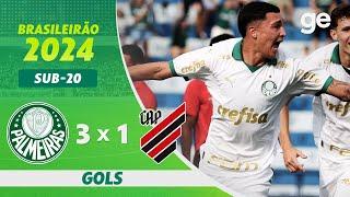 PALMEIRAS 3 X 1 ATHLETICO-PR  GOLS  BRASILEIRÃO SUB-20 2024  ge.globo