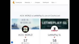 LetMePlay SL vs ADK WORLD Live sub count