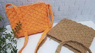 KAĞIT iP İLE YELPAZE MODEL ÇANTA YAPIMI #crochet #shellstitch #yelpazemodeli