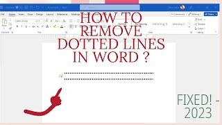 How can I remove dotted lines in word document? #2023 #Word #office365