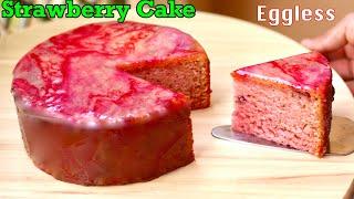 Simple and Easy Strawberry Cake  Eggless Strawberry Cake  Fresh Strawberry Cake Eggless