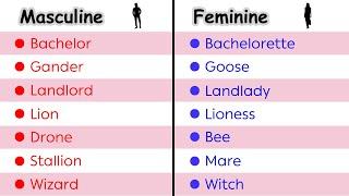 100+ Masculine and Feminine Nouns  Gender of Nouns in English