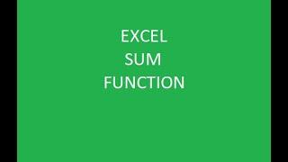 Using SUM Function in Excel