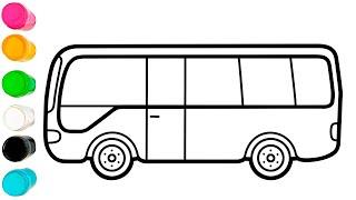 Belajar menggambar bus Cara menggambar bus sederhana dan cantik untuk anak dan balita.