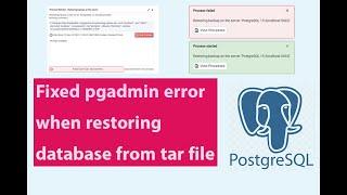 Fixed PostgreSQL databse import  Restore Issue  pgadmin error when restoring database #postgresql