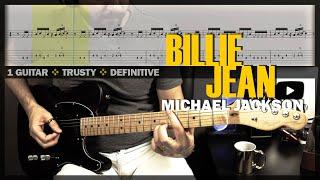 Billie Jean  Guitar Cover Tab  Guitar Solo Lesson  Backing Track with Vocals  MICHAEL JACKSON