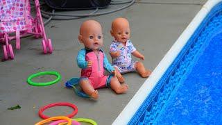 Baby Born dolls go to swimming lessons baby dolls Summer Morning Routine