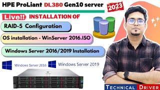 HP ProLiant DL380 Gen10 Server installation  RAID Configuration + Windows Server 2016 LIVE DEMO