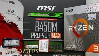 AMD Ryzen 3 3200G msi B450M PRO VDH MAX Kingston NV2 SSD Budget Gaming PC Build