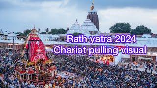 Chariot pulling visual of Ratha Yatra 2024  At Jagannath temple puri  Ratha Yatra 2024