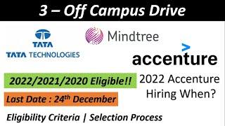 Accenture  Tata Technologies Hiring 202220212020  Mindtree Off Campus Drive 