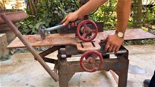 Restore Mini Square Mortise Machine For Carpentry Workshop  Skill To Restore Rusty Machine