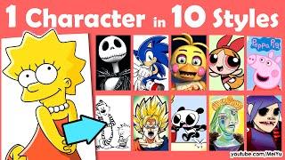 Draw 1 Character in 10 Art Styles Swap Challenge Lisa Simpson  All Mei Yus 2023 Books Super Sales