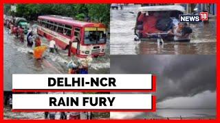 Heavy Rain In Delhi NCR Today  Heavy Rains Wreak Havoc In Greater Noida Road Caves In  News 18