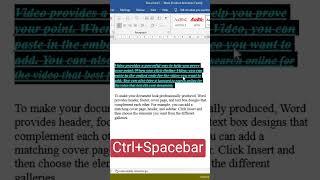 Word Shortcut Trick- Remove Formatting #word #msword  #eleganceacademy #ytshorts #shorts #formatting