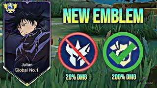 GOODBYE SEASONED HUNTER THIS JULIAN NEW EMBLEM FOR UP DAMAGE  TOP 1 GLOBAL JULIAN - MLBB