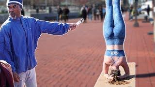 BODY PAINT PRANK  GIRL DOES YOGA IN PUBLIC